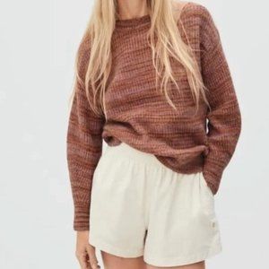 Everlane Wool Alpaca Blend Warm Striped Pullover Crewneck Sweater